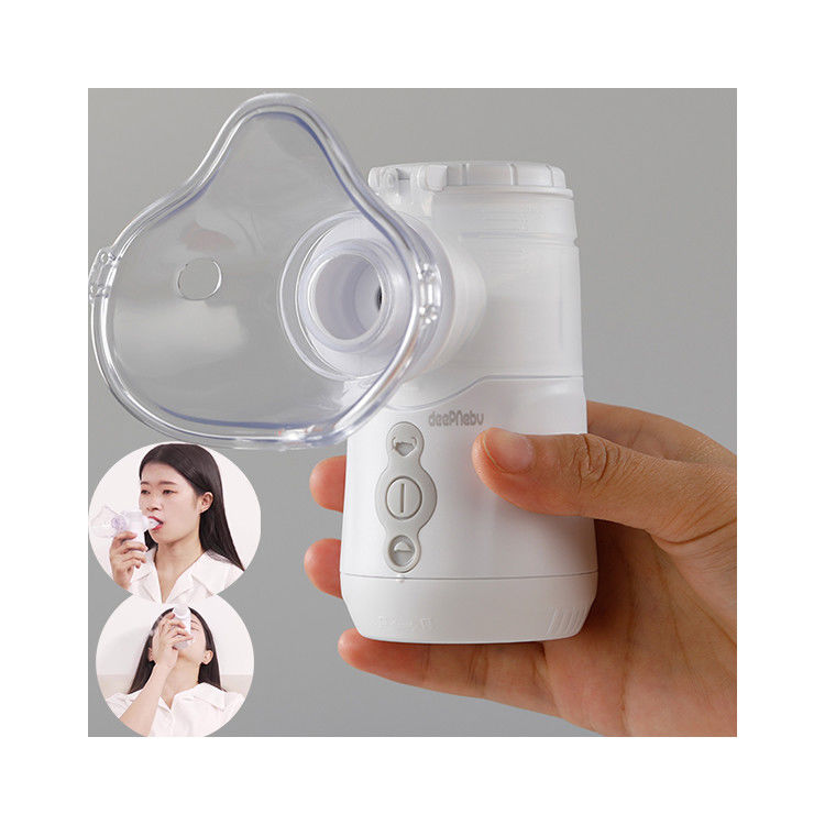 Çocuklar Öksürük Soğuk Taşınabilir Ev Nebulizatörü 0.35mL/Dk DC USB Çıkarılabilir Pil