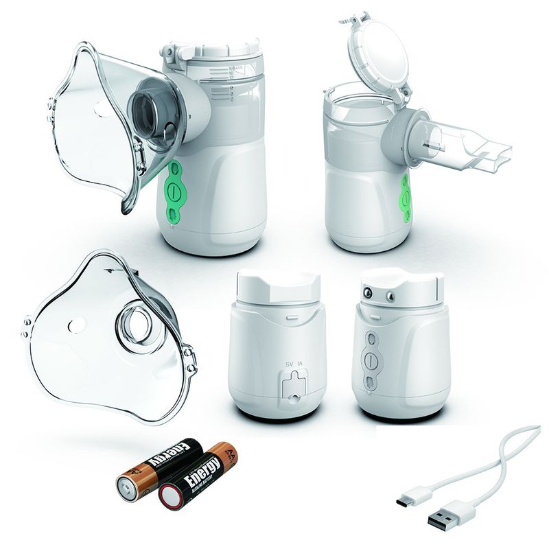 DC 5V Güç 3V Pil ile Soğuk Öksürük Evde Nebulizatör Makinesi ≥0.25ml / Dak