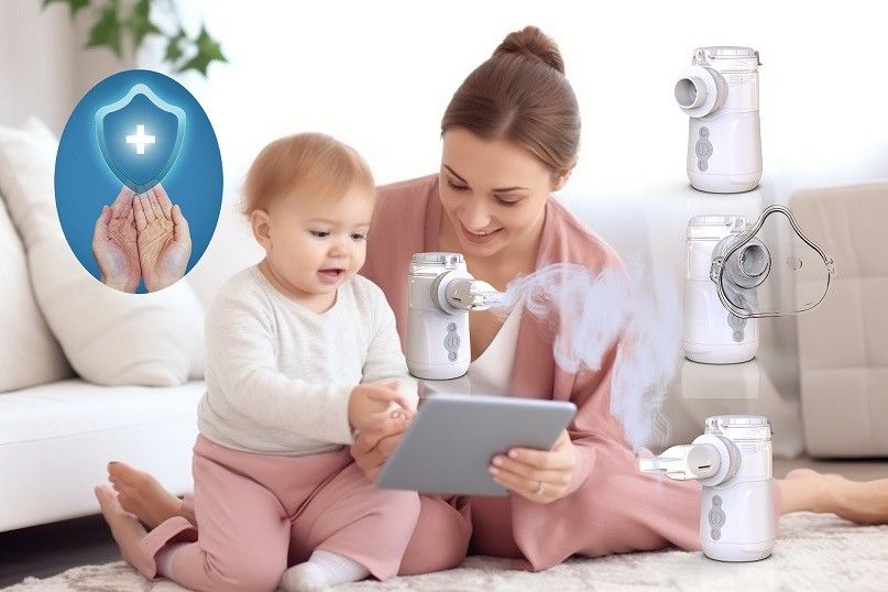 Tıbbi Sınıf Membran Vibratör Mesh Nebulizer 1.2W Pil veya DC Güçlü