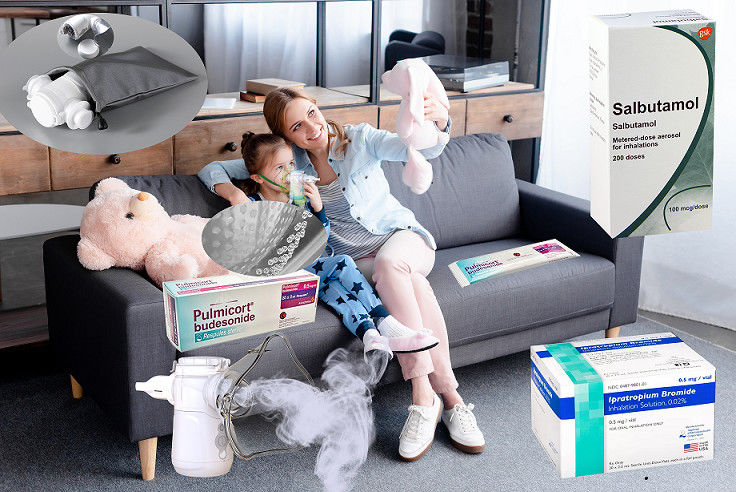 Vibrating Mesh Inhaler DC veya USB Power Tıbbi Çocuklar ve Yetişkinler 1-3μm